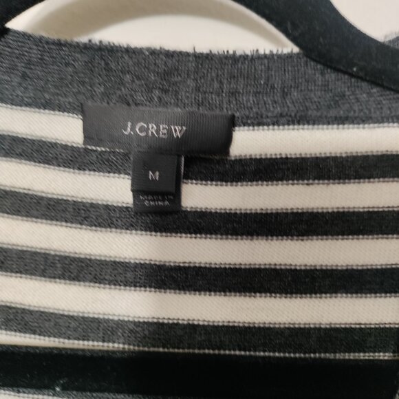 J Crew Stripe Harlow Cardigan Sweater 100 % Merino Wool Size M - Picture 3 of 8